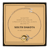 Load image into Gallery viewer, South Dakota Sunflower Bracelet - My Soul Belongs to South Dakota | Meaningful Gift
