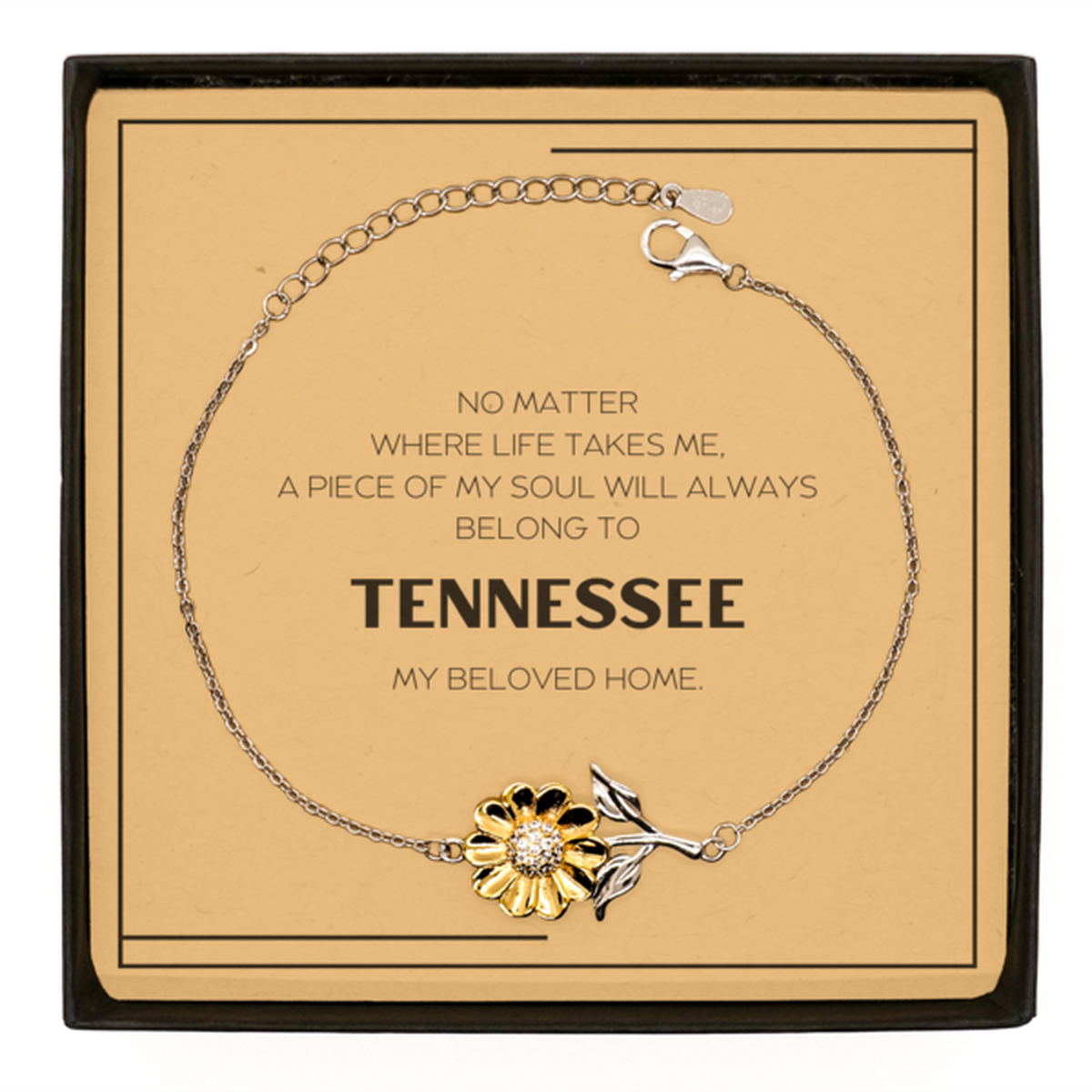 Love Tennessee State Gifts, My soul will always belong to Tennessee, Proud Sunflower Bracelet, Birthday Unique Gifts For Tennessee Men, Women, Friends