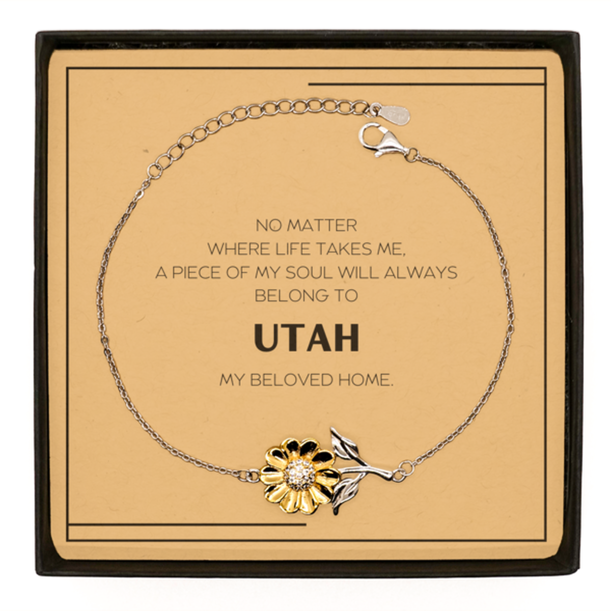 Utah Sunflower Bracelet - My Soul Will Always Belong to Utah | Meaningful Gift