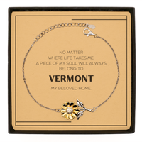 Load image into Gallery viewer, Vermont Lovers Sunflower Bracelet - My Soul Belongs to Vermont | Meaningful Gift
