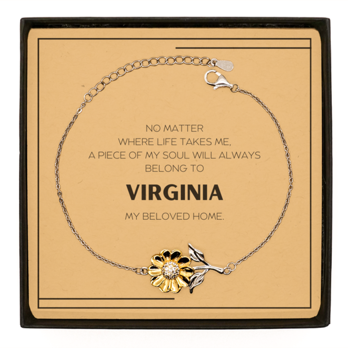 Virginia Sunflower Bracelet - My Soul Belongs to Virginia | Meaningful Gift