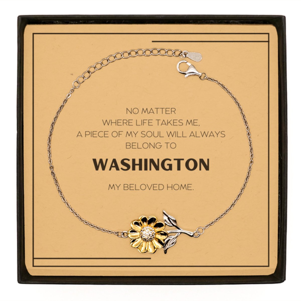 Washington State Sunflower Bracelet - My Soul Will Always Belong | Meaningful Gift