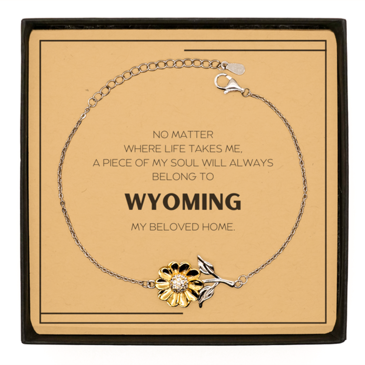 Wyoming Sunflower Bracelet - My Soul Will Always Belong to Wyoming | Meaningful Gift