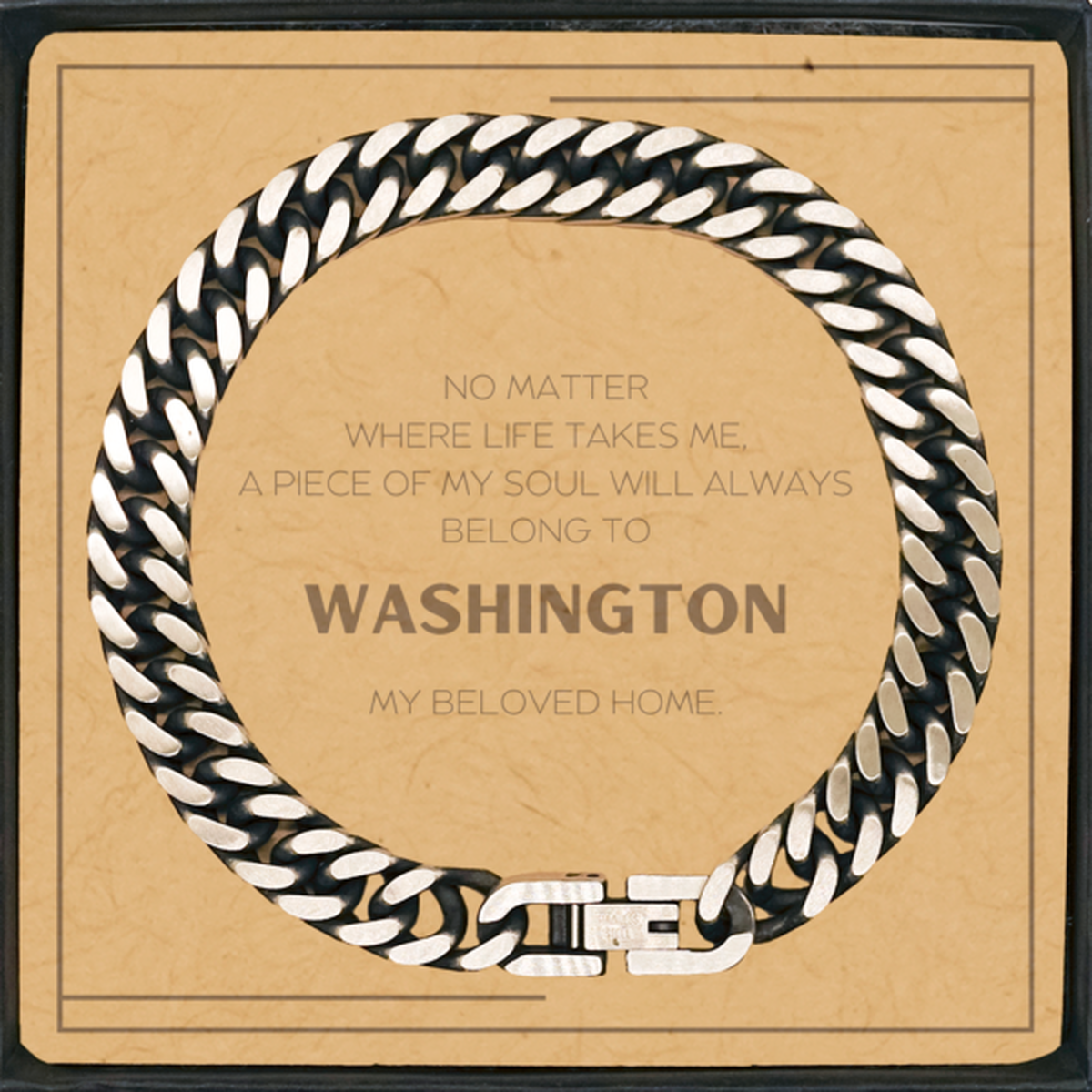 Washington State Gift Bracelet - My Soul Belongs to Washington | Unique Birthday Gift