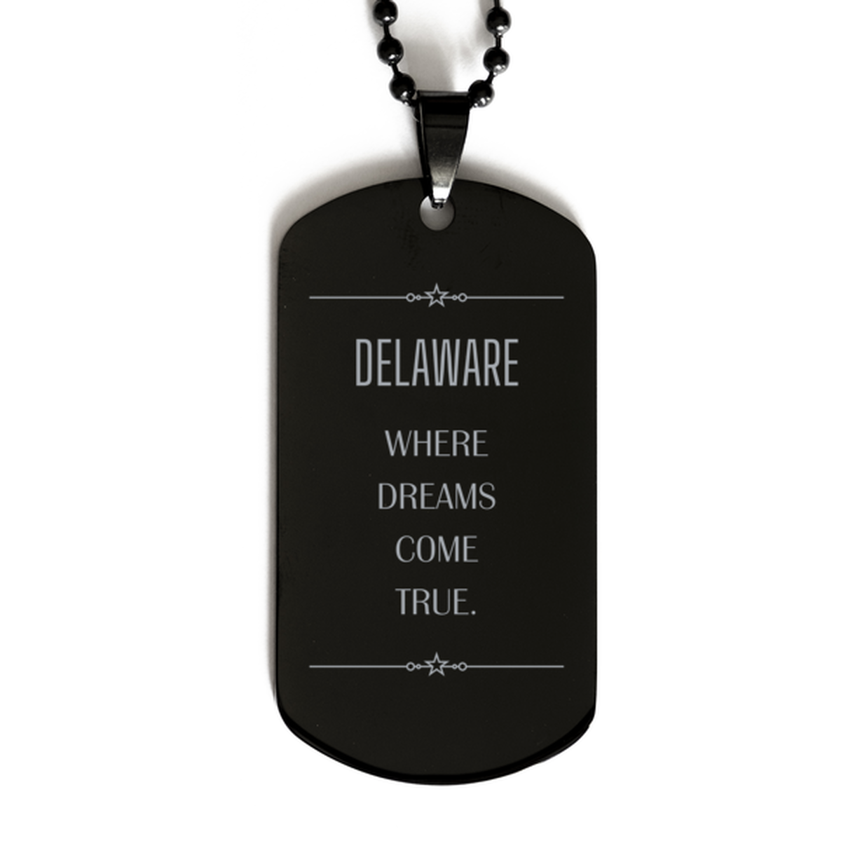 Delaware State Dog Tag Necklace - Where Dreams Come True | Inspirational Gift
