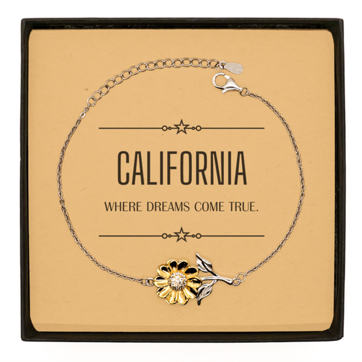 California Sunflower Bracelet - Where Dreams Come True | Birthday Gift