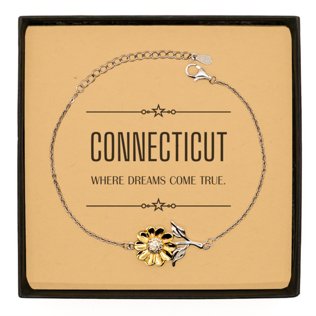 Connecticut Sunflower Bracelet - Where Dreams Come True | Birthday Gift