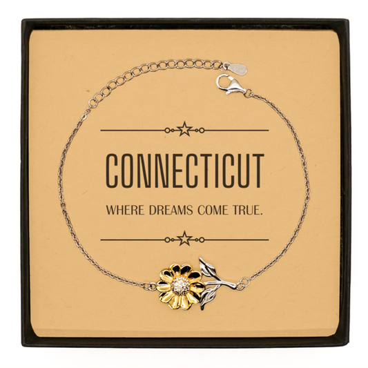 Connecticut Sunflower Bracelet - Where Dreams Come True | Birthday Gift