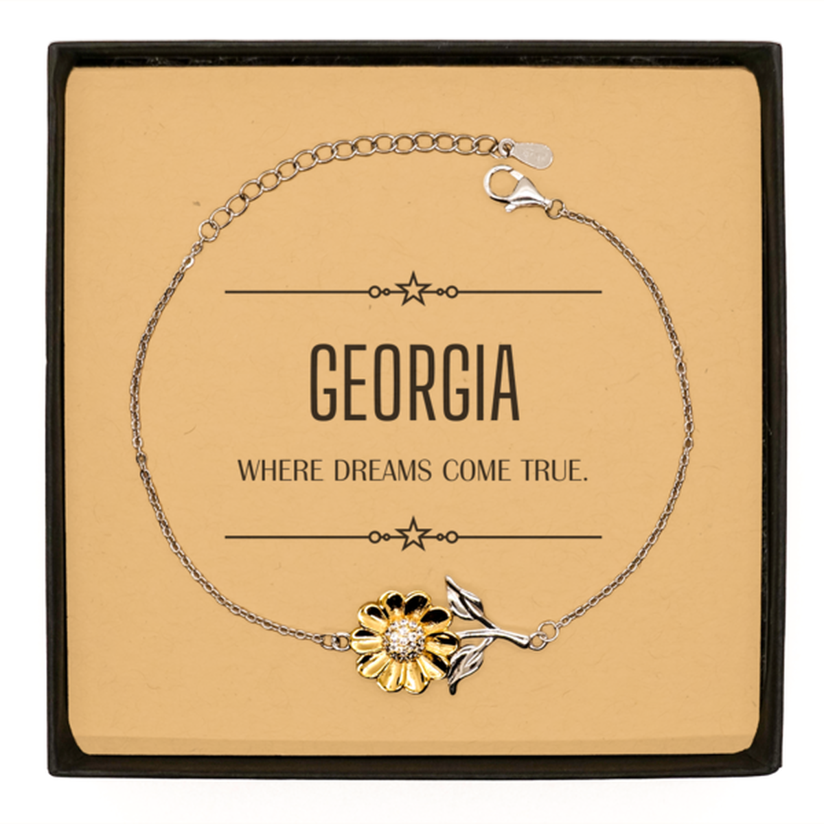 Georgia Sunflower Bracelet - Where Dreams Come True | Birthday Inspirational Gift
