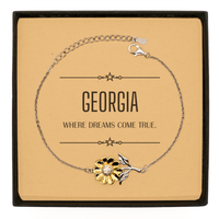Load image into Gallery viewer, Georgia Sunflower Bracelet - Where Dreams Come True | Birthday Inspirational Gift
