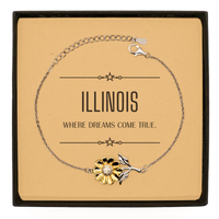 Load image into Gallery viewer, Illinois Sunflower Bracelet - Where Dreams Come True | Meaningful Gift
