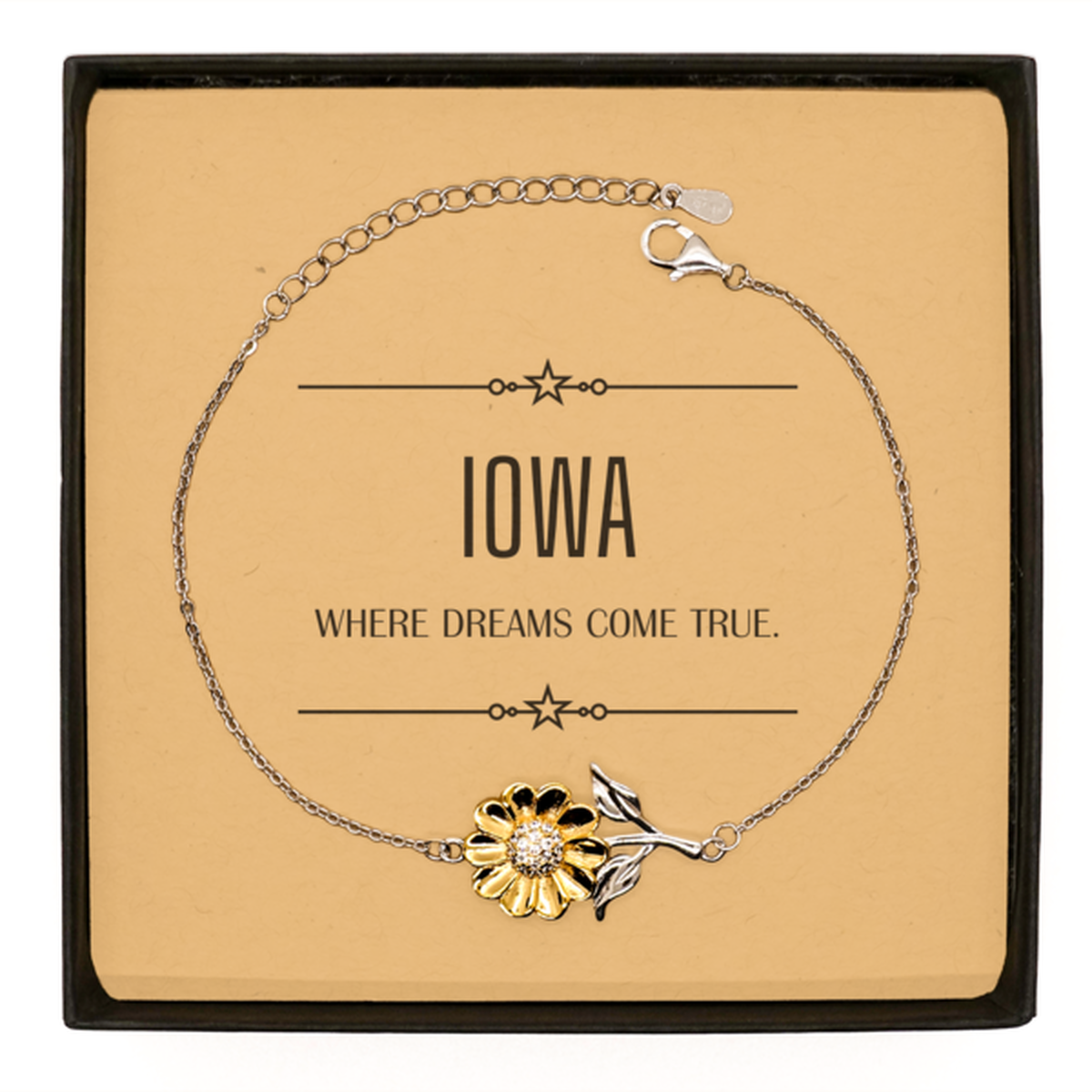 Love Iowa State Sunflower Bracelet, Iowa Where dreams come true, Birthday Inspirational Gifts For Iowa Men, Women, Friends