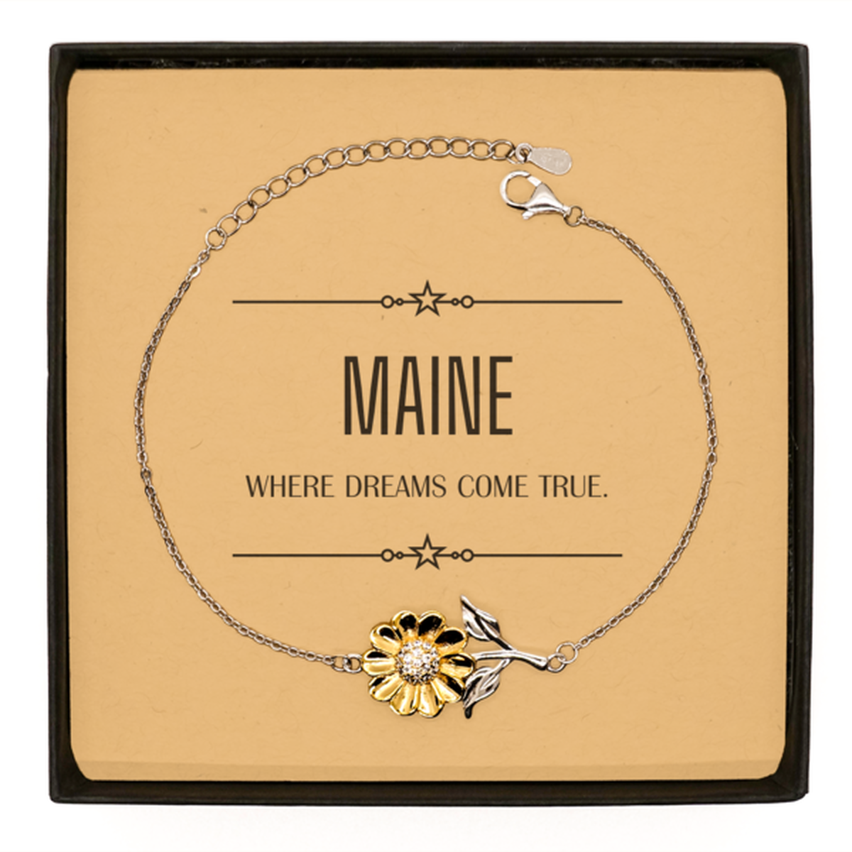 Maine Sunflower Bracelet - Where Dreams Come True | Inspirational Gift