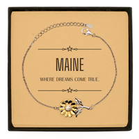 Load image into Gallery viewer, Maine Sunflower Bracelet - Where Dreams Come True | Inspirational Gift
