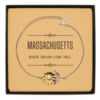 Load image into Gallery viewer, Massachusetts Sunflower Bracelet - Where Dreams Come True | Meaningful Gift
