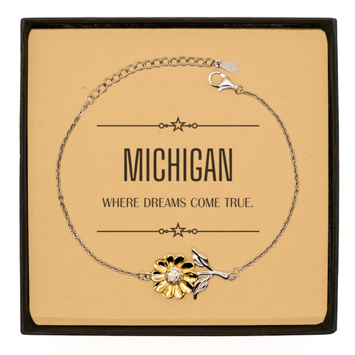 Michigan Friends Sunflower Bracelet - Where Dreams Come True | Meaningful Gift