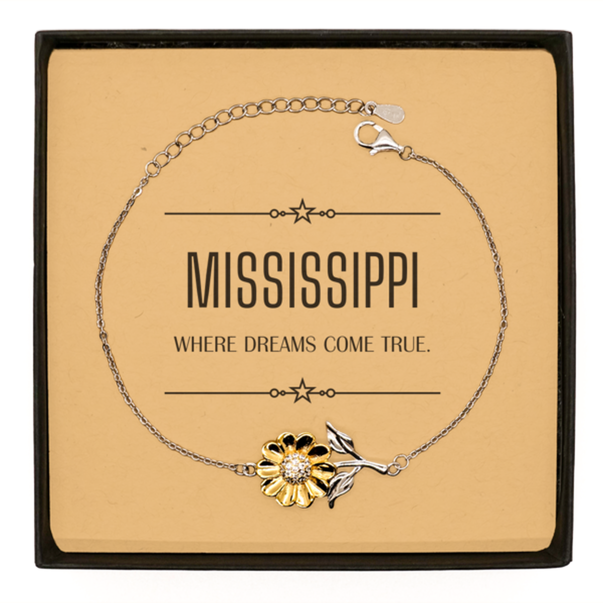 Mississippi Sunflower Bracelet - Where Dreams Come True | Meaningful Gift