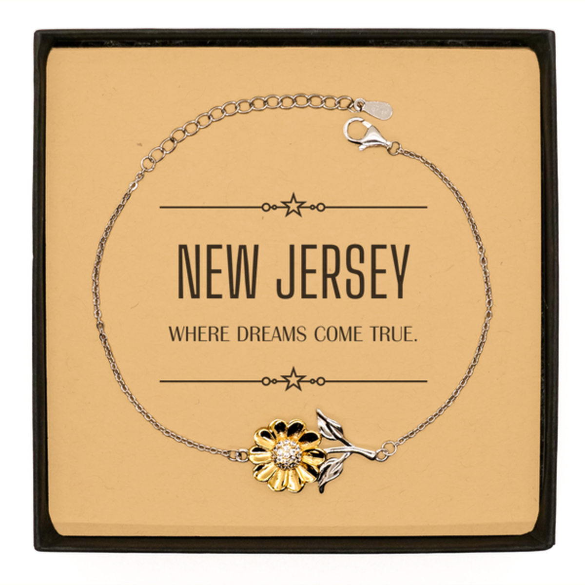 New Jersey Sunflower Bracelet - Where Dreams Come True | Meaningful Gift