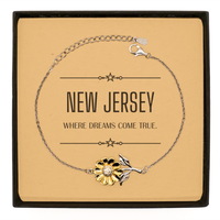 Load image into Gallery viewer, New Jersey Sunflower Bracelet - Where Dreams Come True | Meaningful Gift
