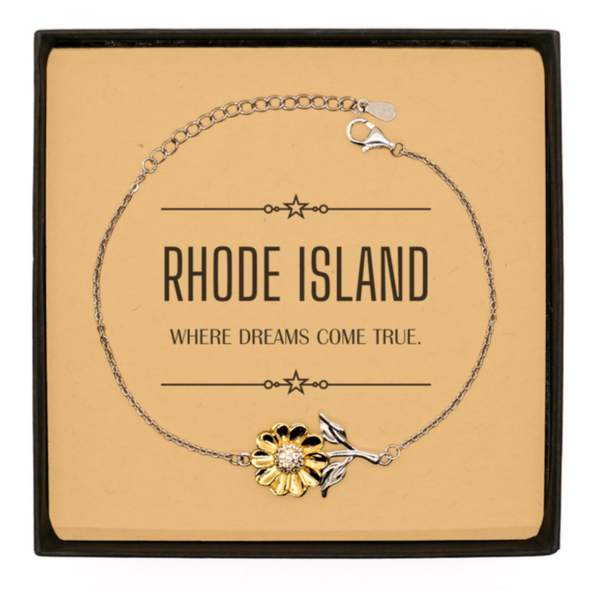 Rhode Island Sunflower Bracelet - Where Dreams Come True | Meaningful Gift