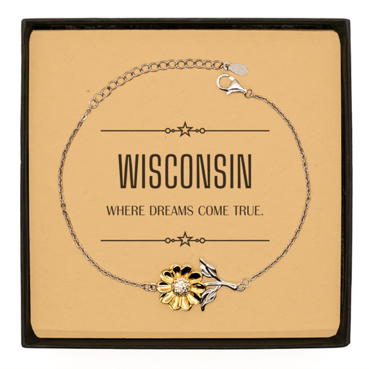 Wisconsin Sunflower Bracelet - Where Dreams Come True | Birthday Gift