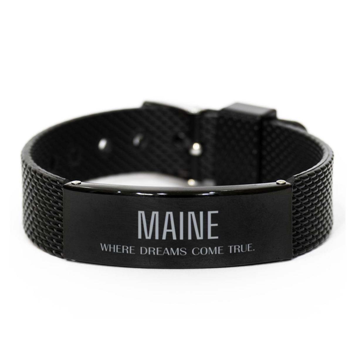 Maine Inspired Black Shark Mesh Bracelet - Where Dreams Come True | Birthday Gift