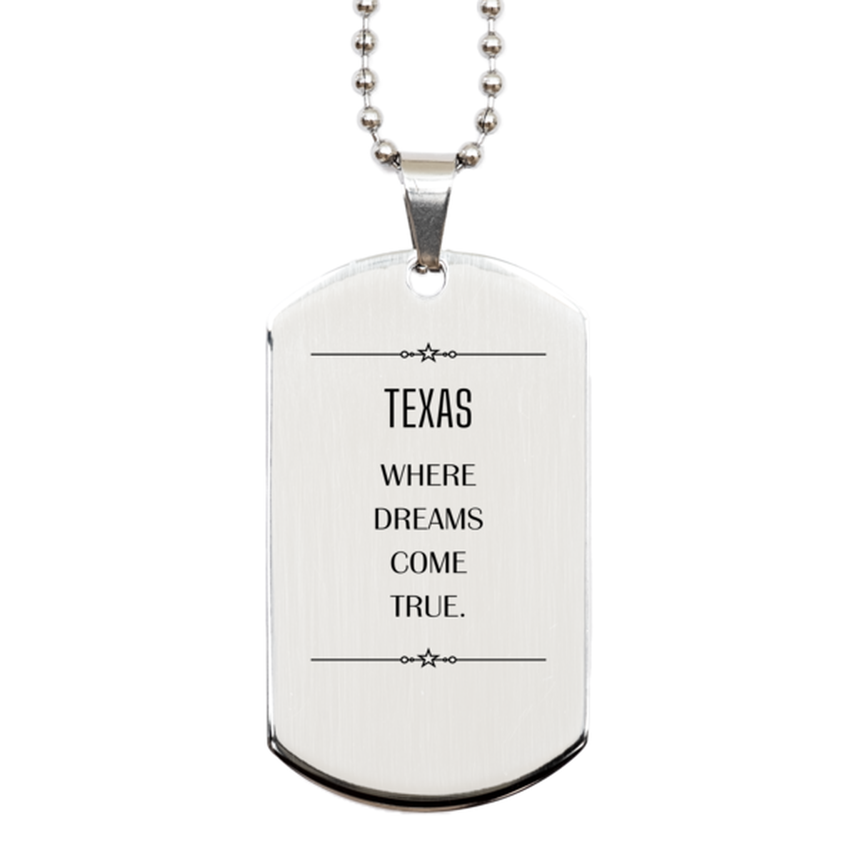 Texas Men & Women Necklace - Love Texas State Dog Tag | Birthday Gift