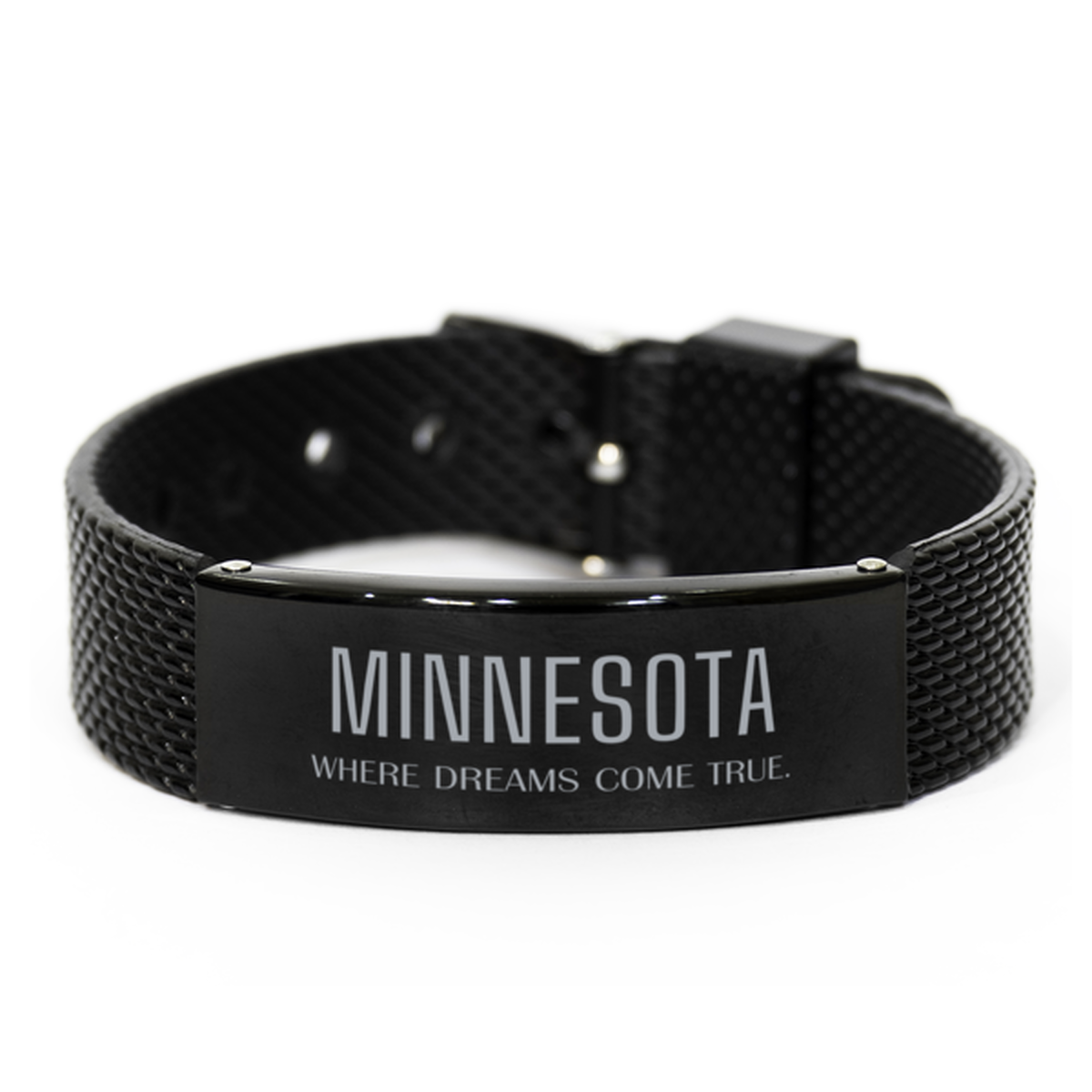 Minnesota State Black Shark Mesh Bracelet - Where Dreams Come True | Birthday Gift