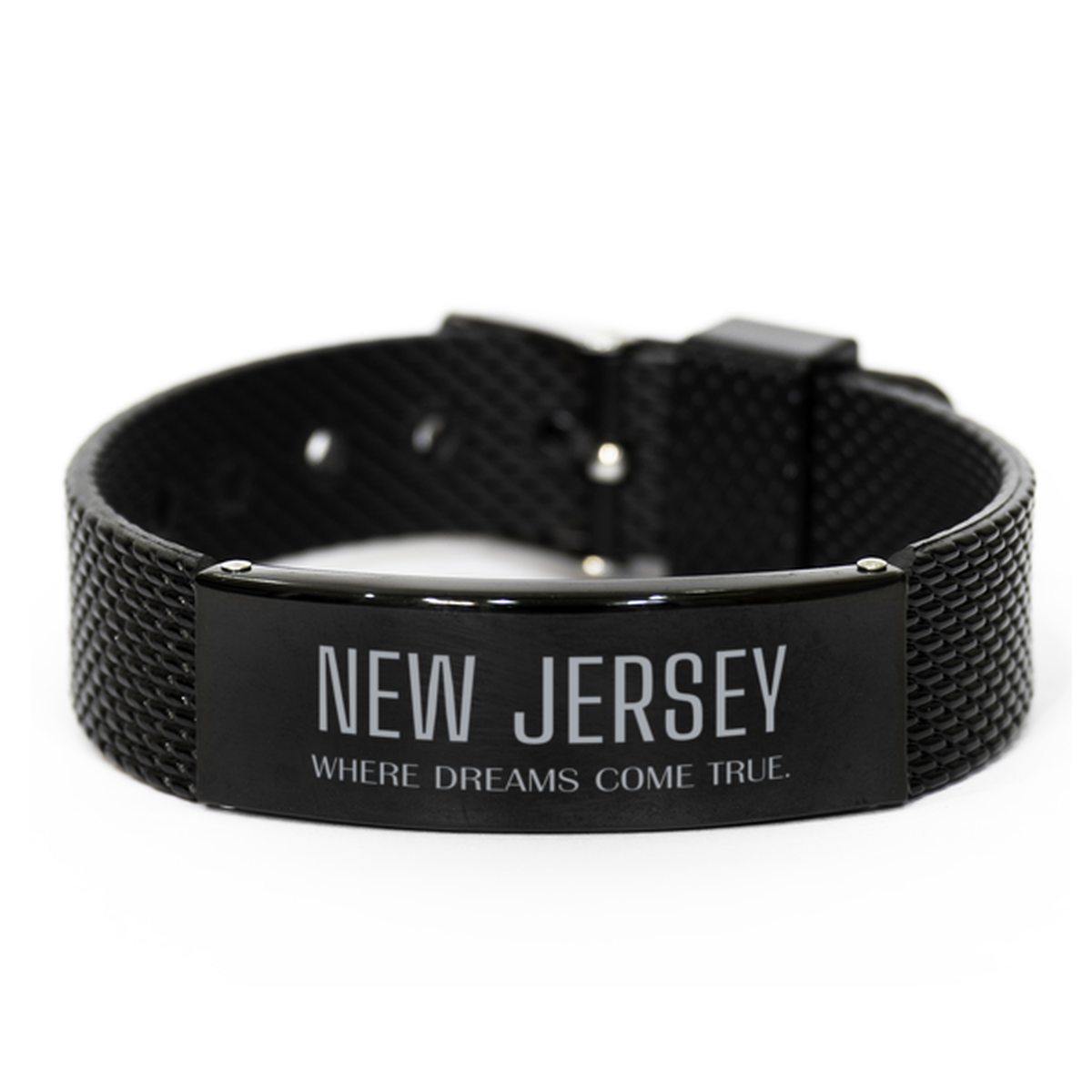 New Jersey Black Shark Mesh Bracelet - Where Dreams Come True | Birthday Gift