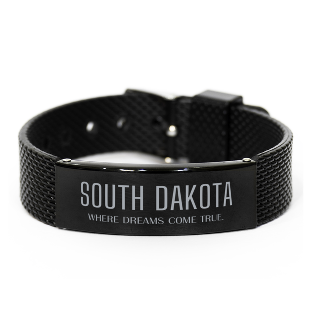 South Dakota Black Shark Mesh Bracelet - Where Dreams Come True | Inspirational Gift