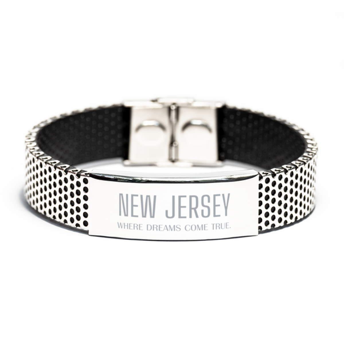 New Jersey Stainless Steel Bracelet - Where Dreams Come True | Inspirational Gift