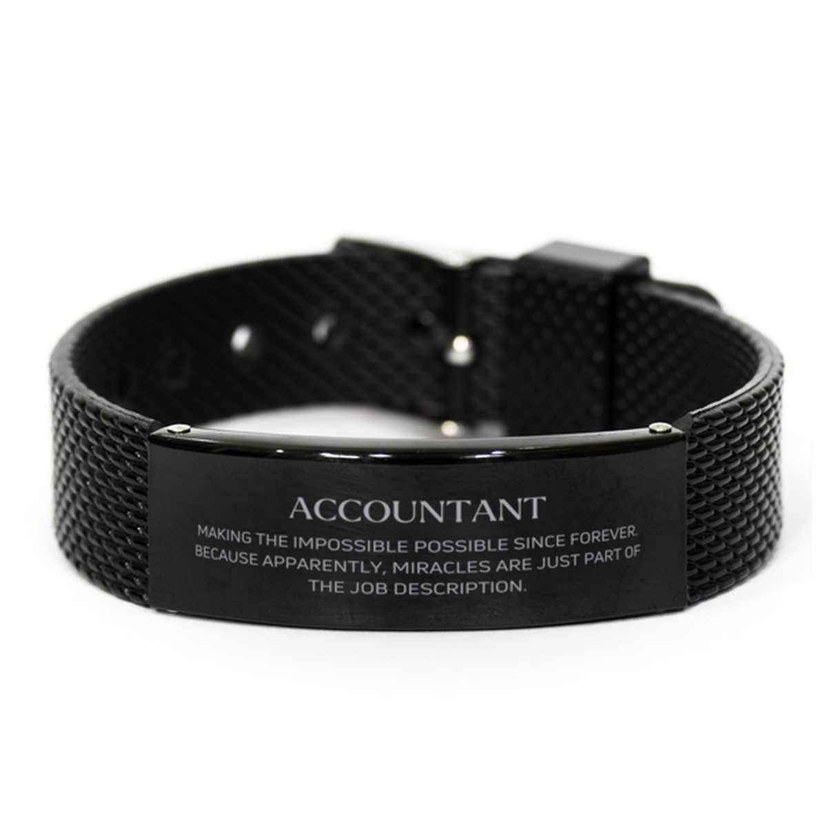 Accountant Engraved Bracelet - Miracles are Just Part of the Job | Inspirational Gift