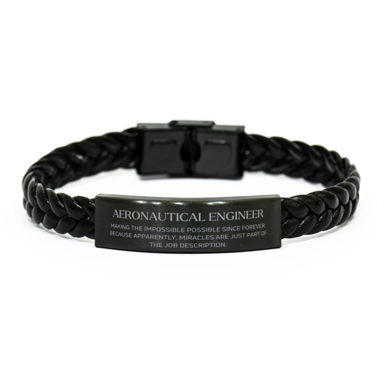 Aeronautical Engineer Braided Leather Bracelet - Miracles Are Just Part of the Job | Inspirational Gift