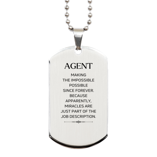 Agent Inspirational Necklace - Miracles are part of the job | Perfect Gift for Agents