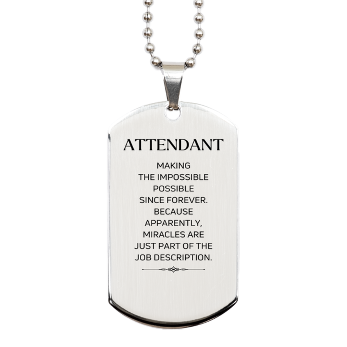 Attendant Inspirational Necklace - Miracles are Just Part of the Job Description | Perfect Gift