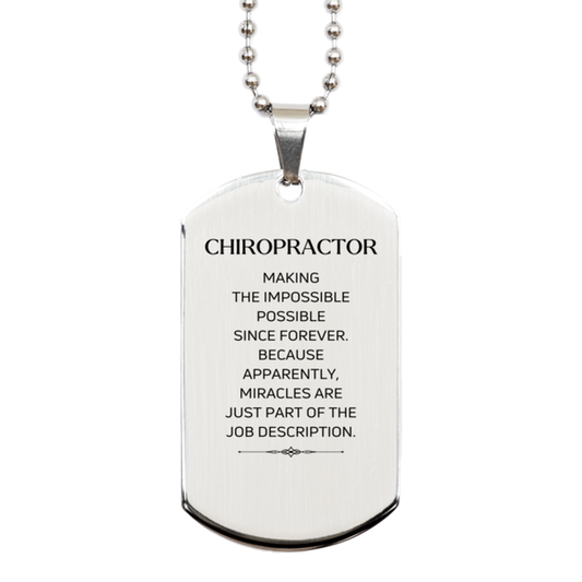 Chiropractor Funny Dog Tag Necklace - Miracles are just part of the job | Birthday Gift
