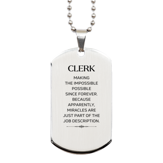 Clerk Inspirational Necklace - Miracles are Just Part of the Job | Appreciation Gift