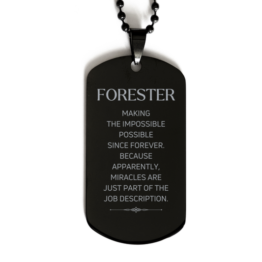 Forester Dog Tag Necklace - Miracles are Just Part of the Job Description | Inspirational Gift