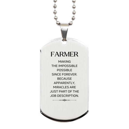 Farmer Inspirational Necklace - Miracles Are Just Part of the Job | Birthday Gift