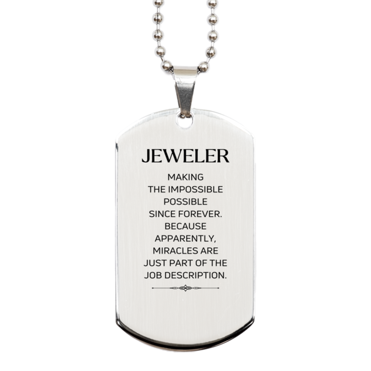Jeweler Inspirational Necklace - Miracles Are Just Part of the Job | Birthday Gift