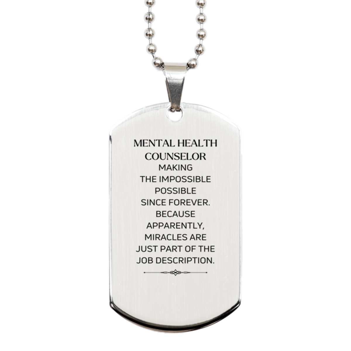 Mental Health Counselor Necklace - Miracles Are Just Part of the Job | Inspirational Gift