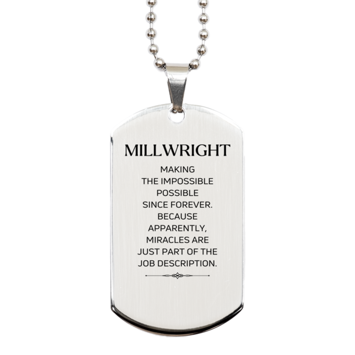 Millwright Inspirational Necklace - Miracles are Just Part of the Job | Birthday Gift