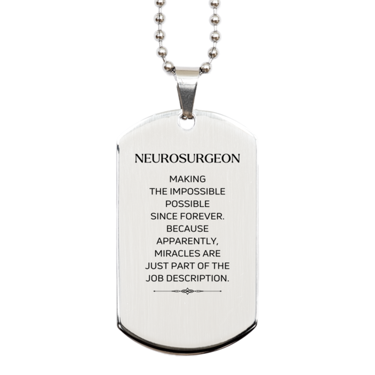Neurosurgeon Inspirational Necklace - Miracles are Just Part of the Job | Birthday Gift