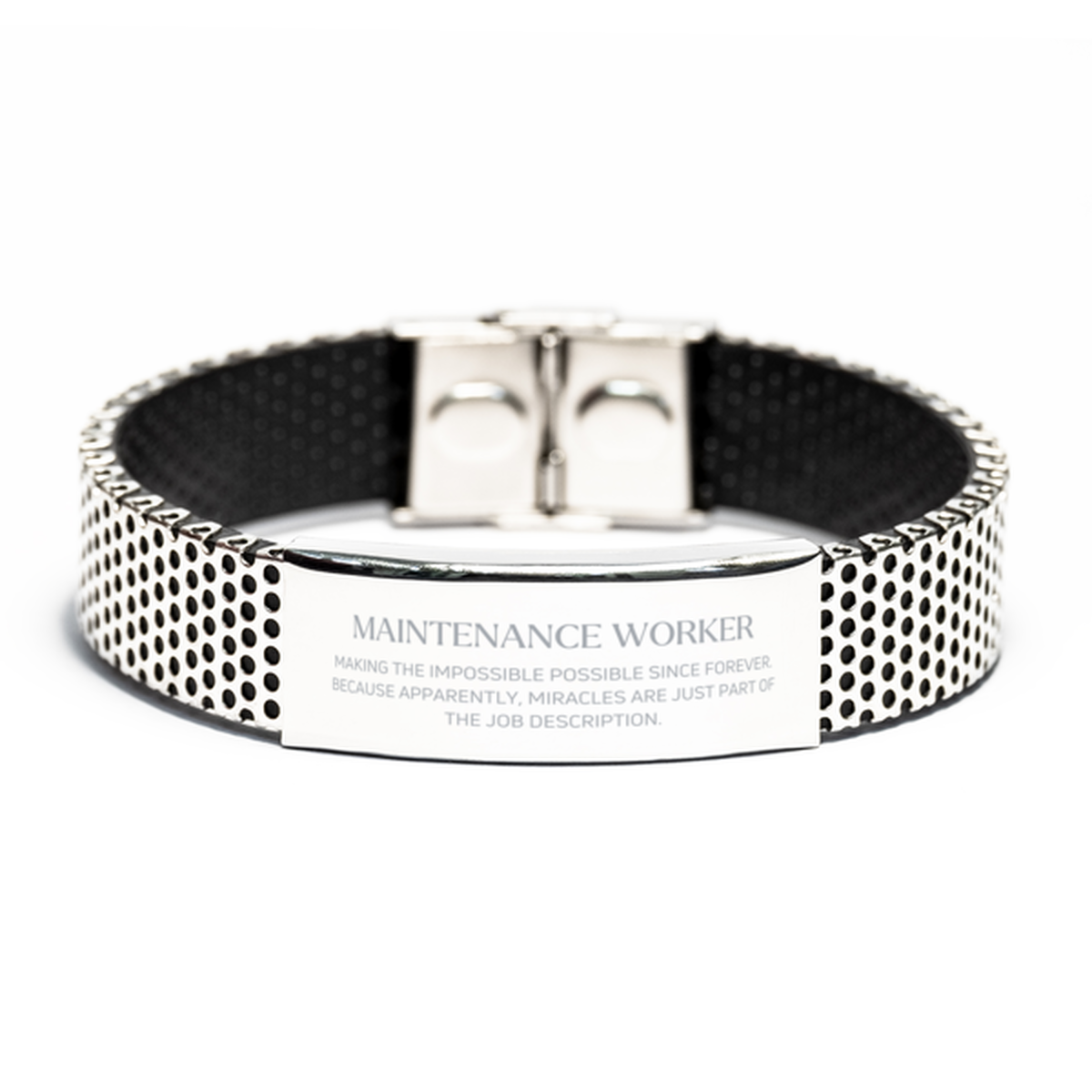 Maintenance Worker Stainless Steel Bracelet - Miracles are Part of the Job | Inspirational Gift