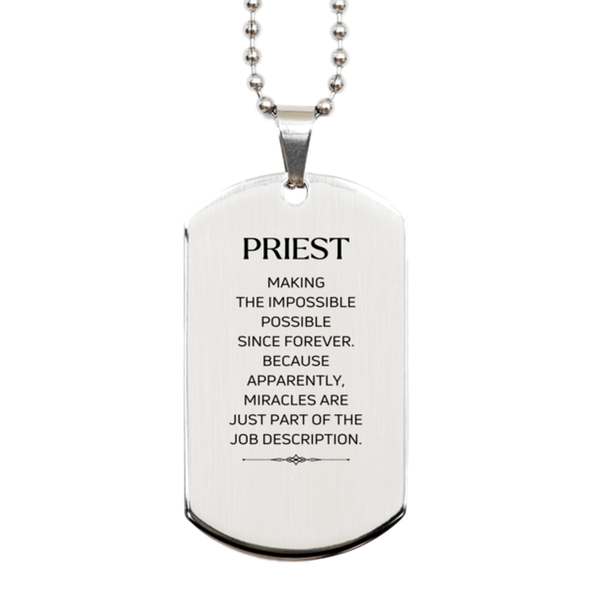 Priest Inspirational Necklace - Miracles are just part of the job | Birthday Gift