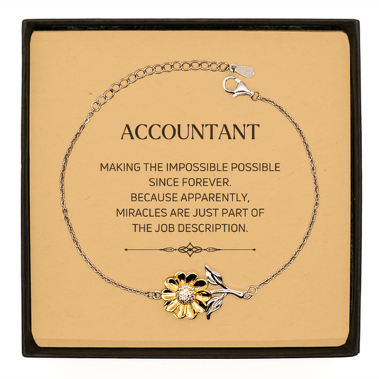 Accountant Sunflower Bracelet - Miracles are Part of the Job | Inspirational Gift