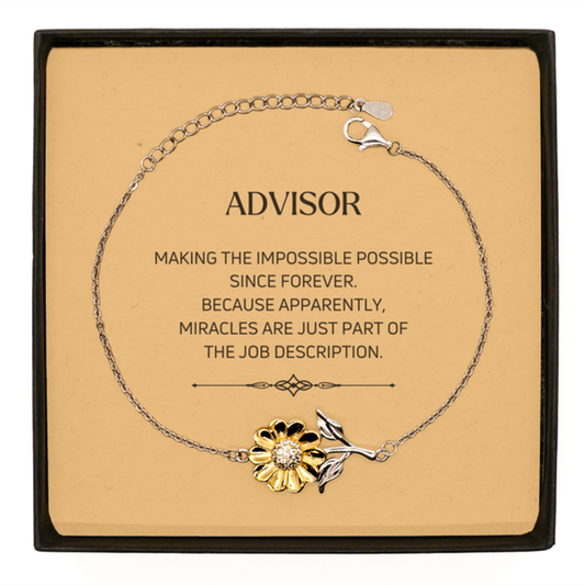 Advisor Sunflower Bracelet - Miracles are Just Part of the Job | Inspirational Gift