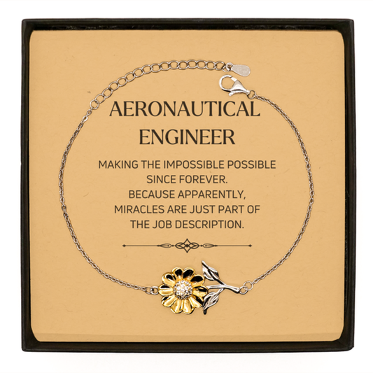 Aeronautical Engineer Sunflower Bracelet - Miracles are Just Part of the Job | Inspirational Gift
