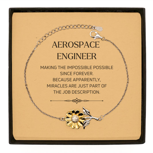 Aerospace Engineer Sunflower Bracelet - Miracles are Just Part of the Job | Inspirational Gift