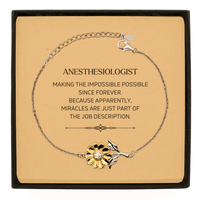 Load image into Gallery viewer, Anesthesiologist Sunflower Bracelet - Miracles are Just Part of the Job | Meaningful Gift
